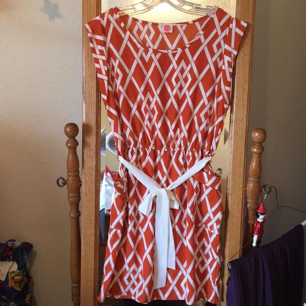 Orange and white dress